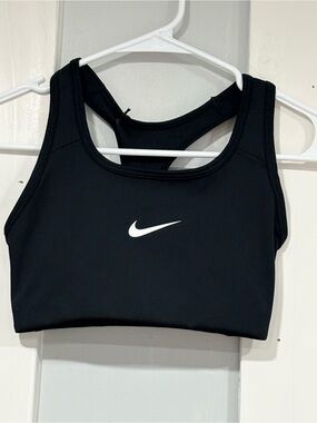 Nike Black Sports Bra with White Swoosh - Racerback Support